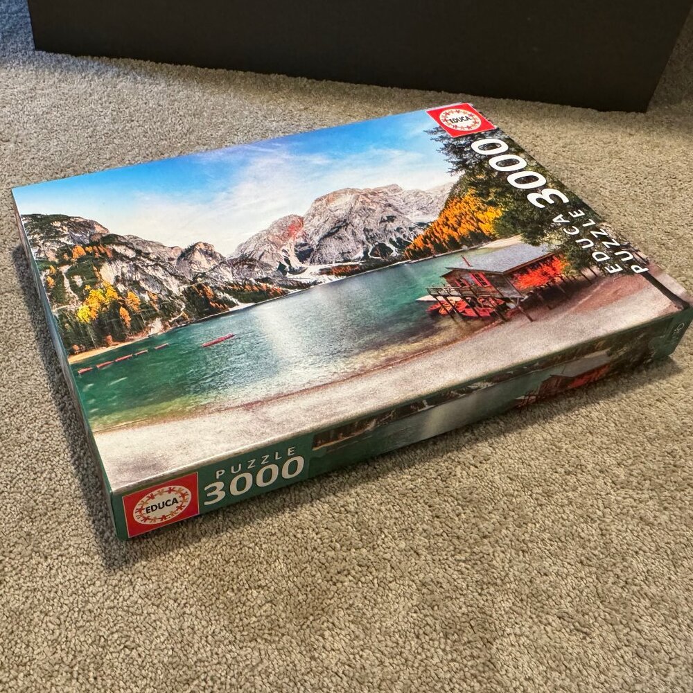Educa Braies Lake in Autumn 3000 Piece Colorful Jigsaw Puzzle Complete